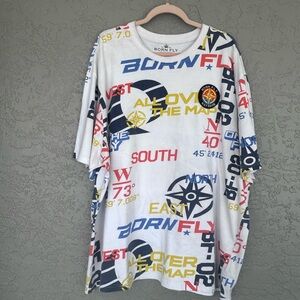 Y2K Men's Born Fly Graphic T-Shirt - White